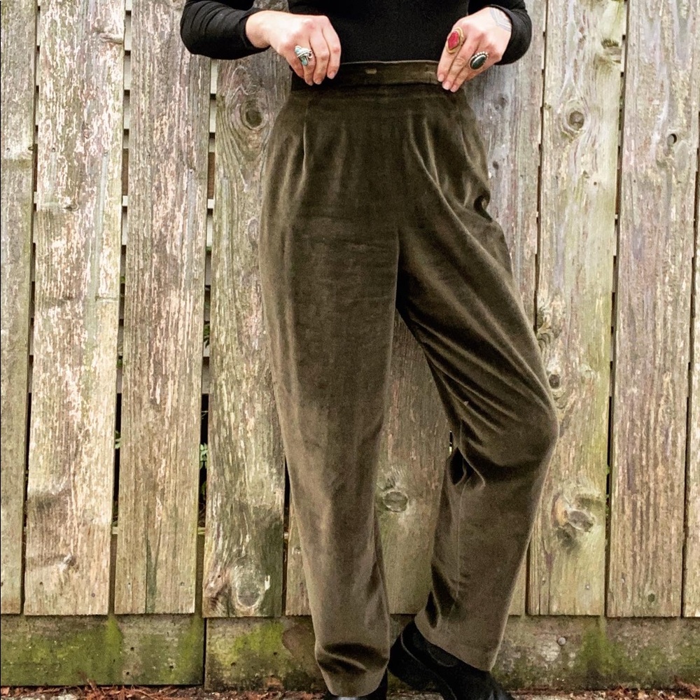 V I N T A G E Super High-Waisted Velour Pants - image 1